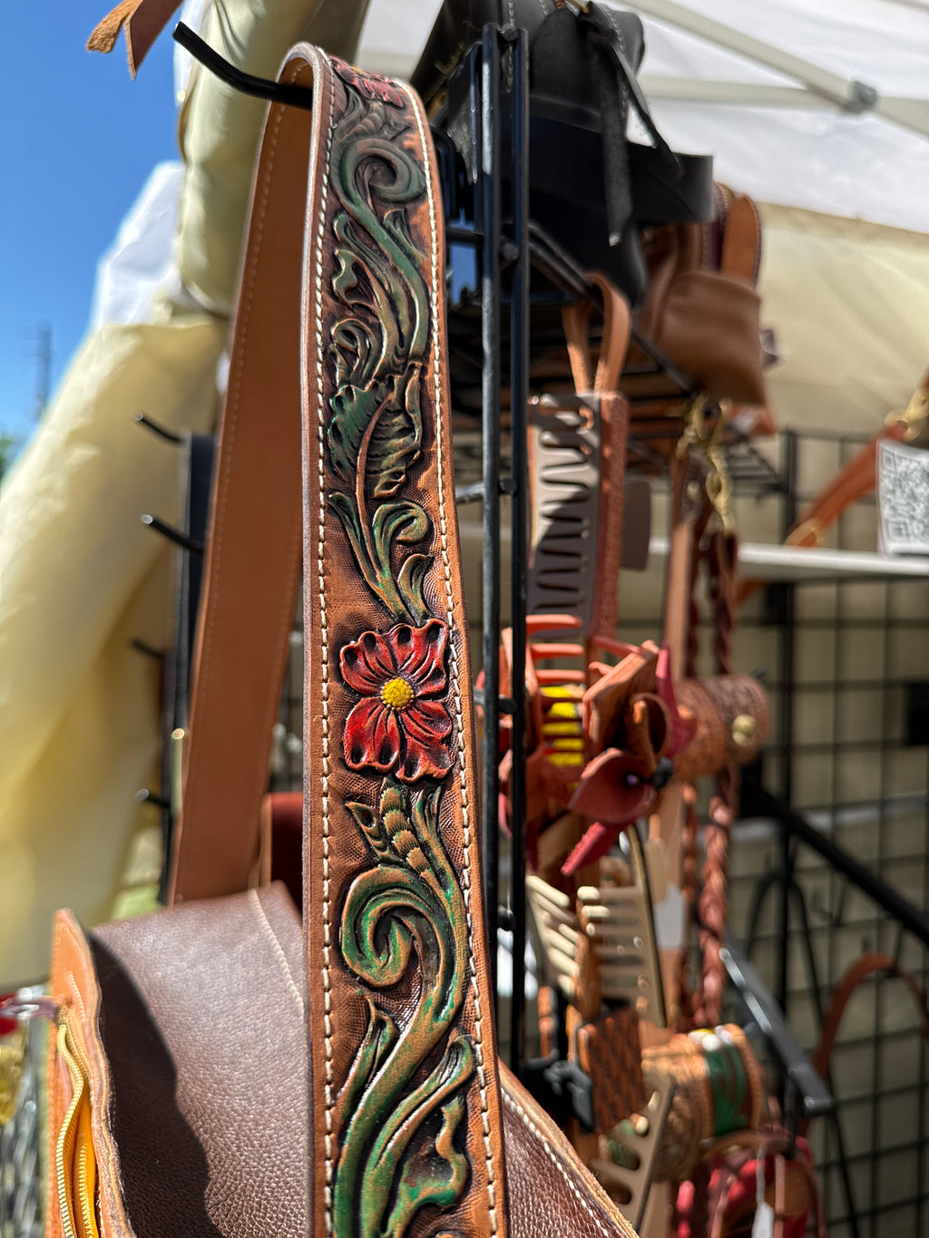 Tooled and colored purse