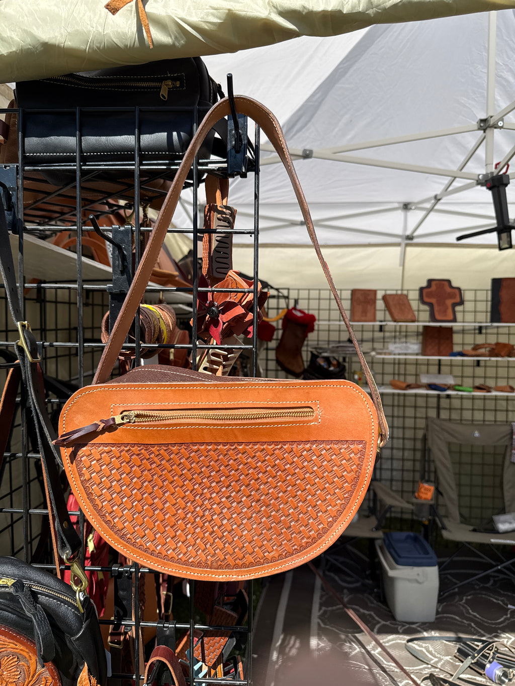 Tooled and colored purse