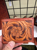 Bifold wallet floral and vine tooling