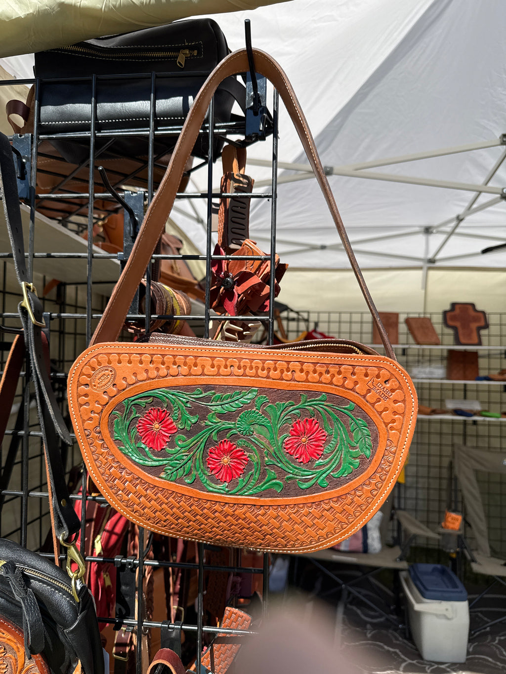 Tooled and colored purse