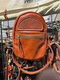 Backpack purse with basket weave